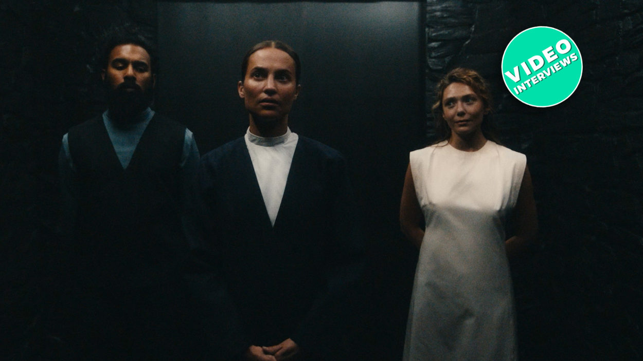 Alicia Vikander Elizabeth Olsen und Himesh Patel in The Assessment mit Interview