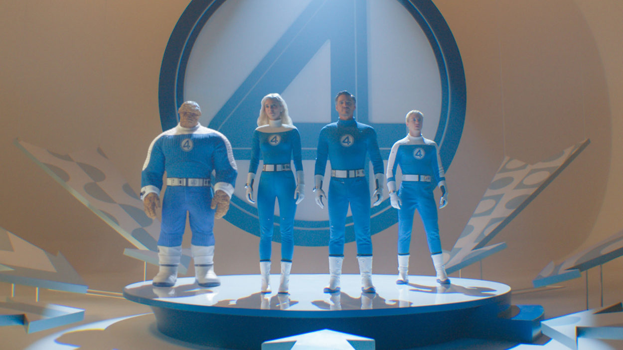 Pedro Pascal Ebon Moss-Bachrach Vanessa Kirby und Joseph Quinn aus The Fantastic Four First Steps