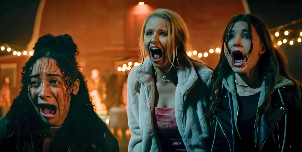 Verity Marks Cassandra Potenza und Katie Douglas in Clown in a Cornfield