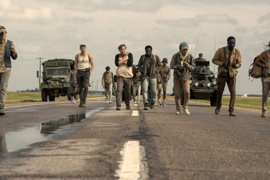 Joshua Odjick Cooper Hoffman Ben Wang Charlie Plummer Jordan Gonzalez Garrett Wareing Tut Nyuot und David Jonsson aus The Long Walk