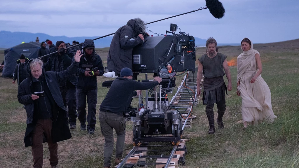 Matt Damon Christopher Nolan Hoyte van Hoytema und Zendaya in Die Odyssee