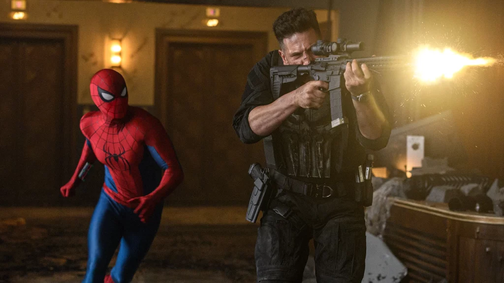 Tom Holland als Spider-Man und Jon Bernthal als Punisher aus Spider-Man Brand New Day