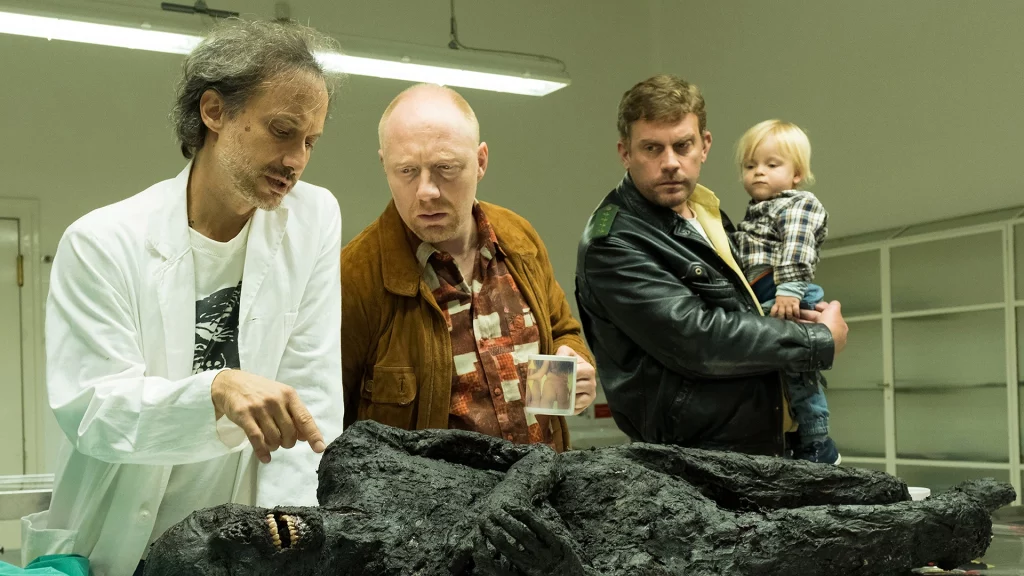 Sebastian Bezzel Michael Ostrowski und Simon Schwarz in Leberkäsjunkie 2019