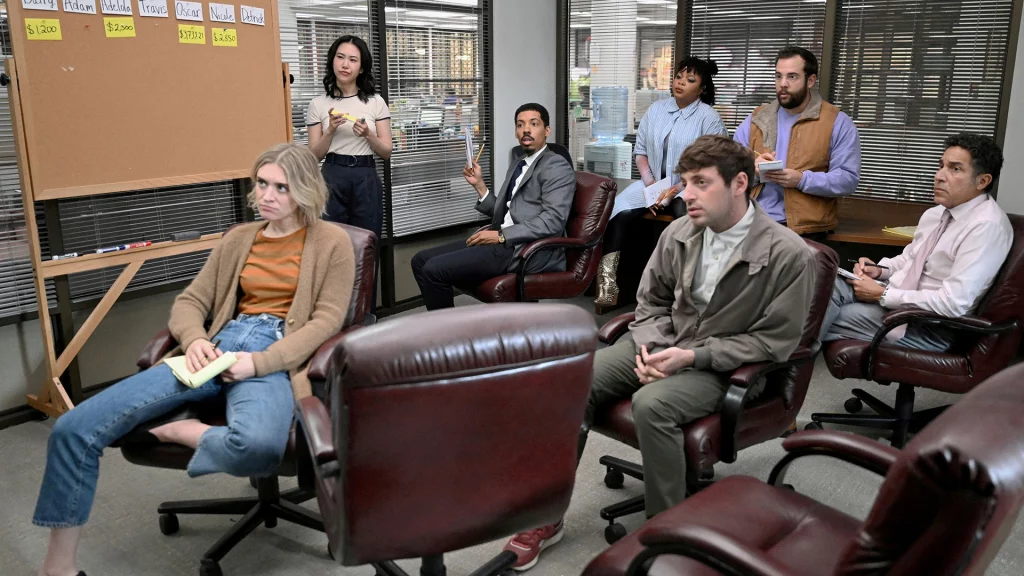 Chelsea Frei Melvin Gregg Ramona Young Oscar Nuñez Eric Rahill Gbemisola Ikumelo und Alex Edelman in The Paper