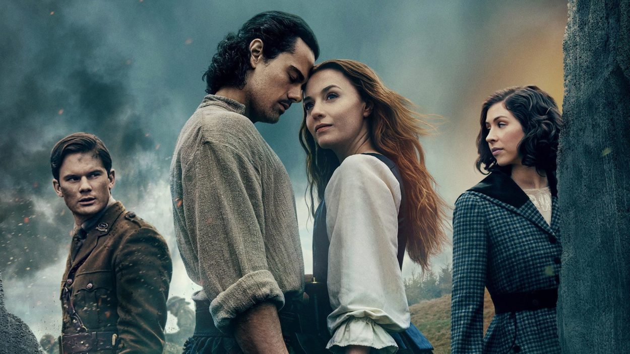 Jamie Roy Harriet Slater Jeremy Irvine und Hermione Corfield aus Outlander Blood of My Blood