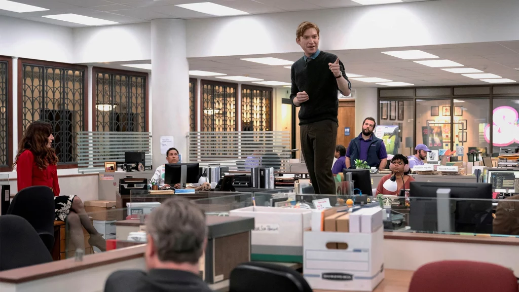 Sabrina Impacciatore Oscar Nuñez Gbemisola Ikumelo und Domhnall Gleeson aus The Paper